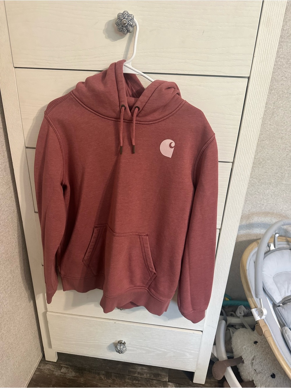 Carhartt Dusty Rose Pullover Hoodie with Small Chest Logo